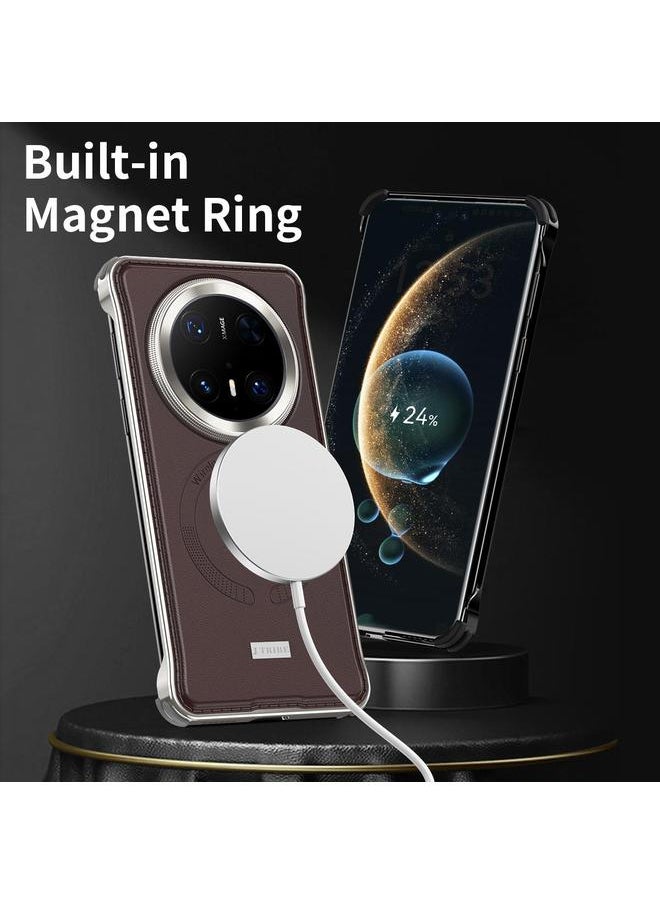 Zaboon - Case For Huawei Mate 60 Pro Metal Frameless MagSafe Leather Phone Case - Image 1