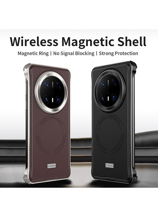 Zaboon - Case For Huawei Mate 60 Pro Metal Frameless MagSafe Leather Phone Case - Image 1