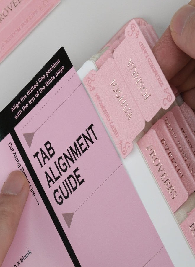 UPAFEXXI-Leather Bible Tabs with Book Summaries, Tooled Bible Tabs for Women and Men(Rose Gold Foil Lettering) Large Print Stickers, Easy to Read and Apply, 80 Chapters Labels for Easy Navigation - Image 3