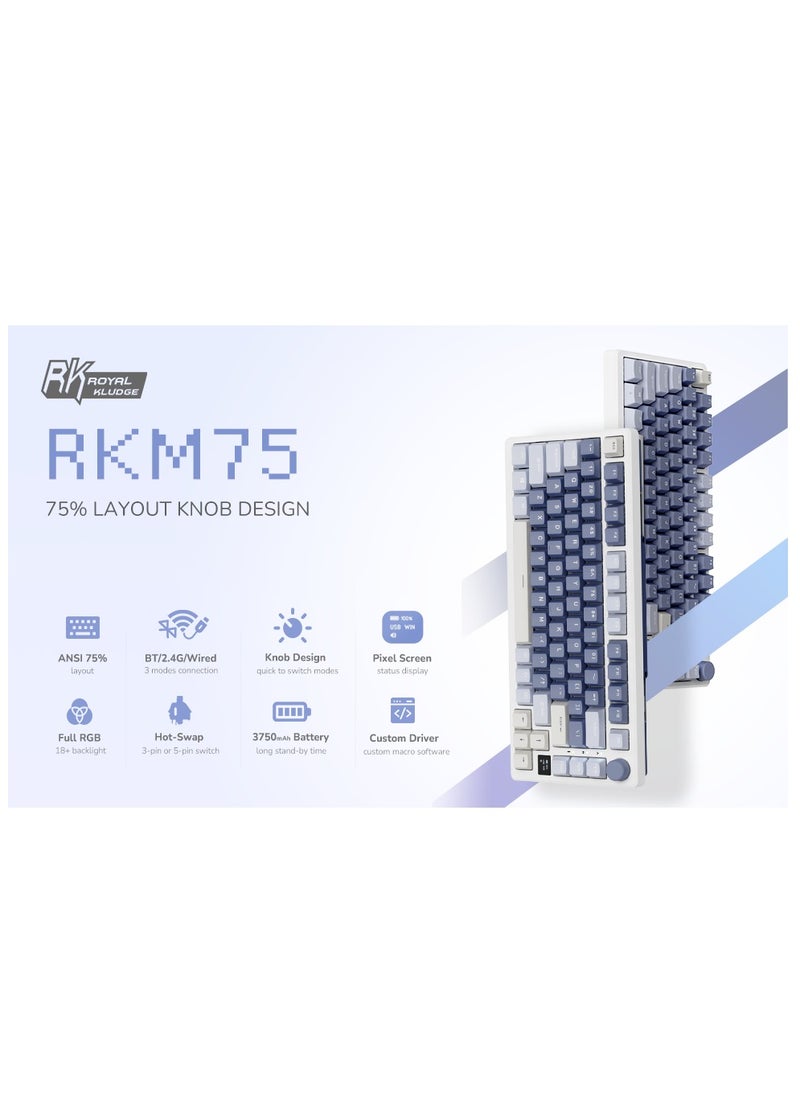 RK ROYAL KLUDGE M75 Mechanical Keyboard, Wireless/Bluetooth Fast Silver Switch - pzsku/ZAC8432D86DBF2F5F55F4Z/45/_/1709537113/11cd5407-cc4f-4f52-a8c5-01394236fec3
