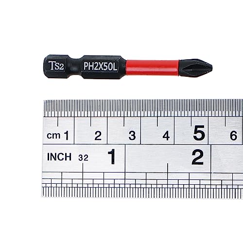 AUTOTOOLHOME 10 Pack Phillips PH2 Magnetic Anti Slip Screwdriver Bit Set 2" L TS2 Toolsteel HRC63 Anti-Slip Long Drill Bits 1/4 Hex Shank Cross Single and Double Head Bits Screw Impact Driver Bits - Image 5