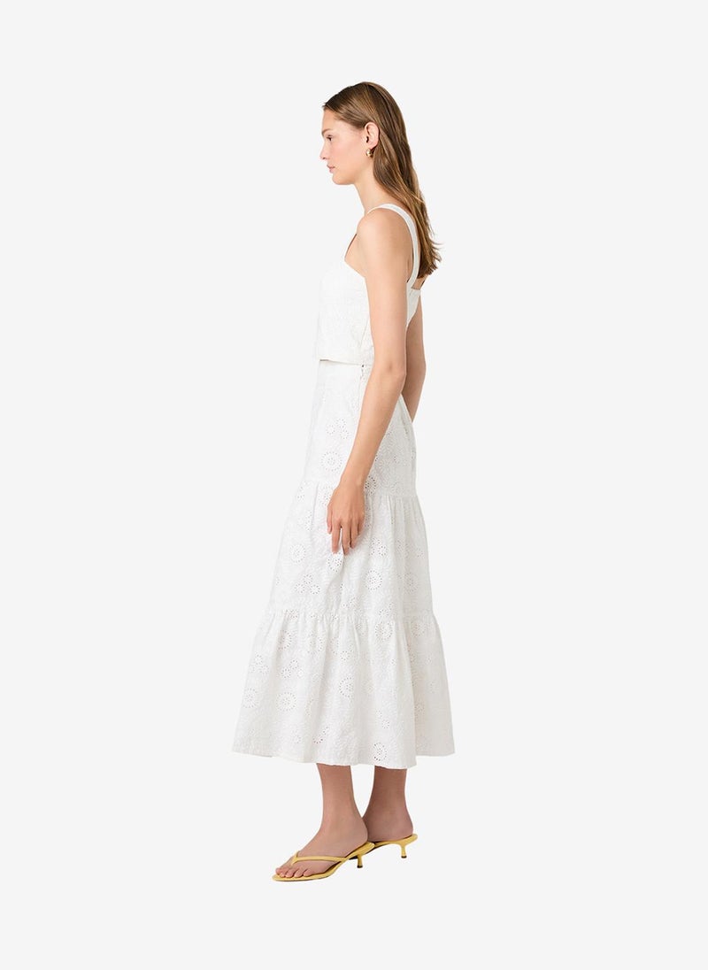 French Connection Women's Summer White Svea Floral Eyelet Top - Image 4