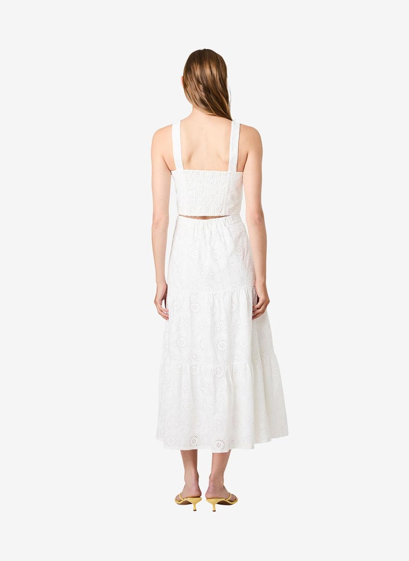 French Connection Women's Summer White Svea Floral Eyelet Top - Image 5