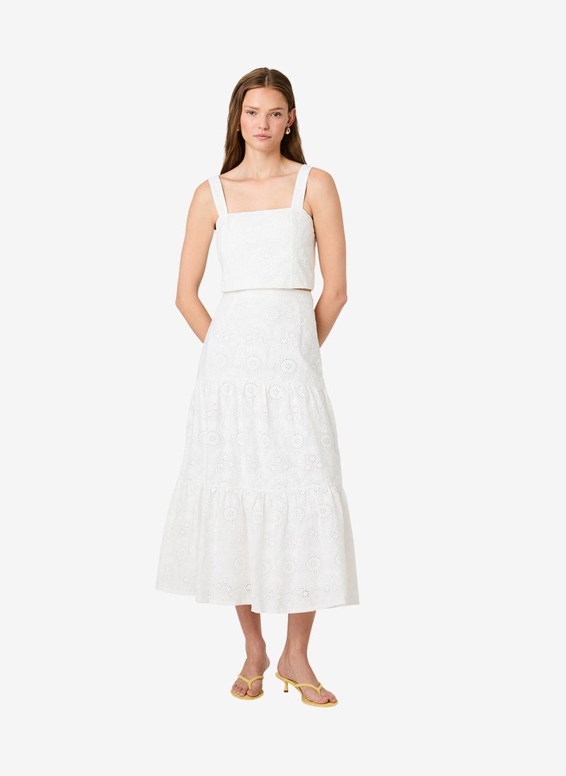 French Connection Women's Summer White Svea Floral Eyelet Top - Image 2