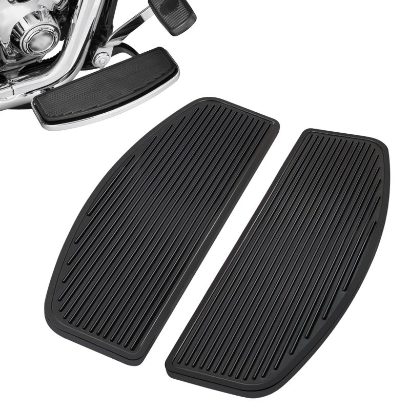 PBYMT Front Footboard Rubber Insert Rider Footboard Floorboard Foot Peg Footrest Pad Compatible for Harley Touring Softail Road King Electra Glide 1986-Later