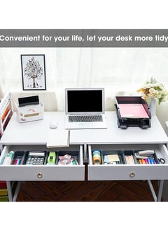 YIM-VIBEHAUS 8 Pieces Drawer Organizers,3 Sizes Desk Sorting Boxes, Desk Storage Container for Makeup, Desk, Bathroom, Office, Kitchen (Grey)  - Image 4