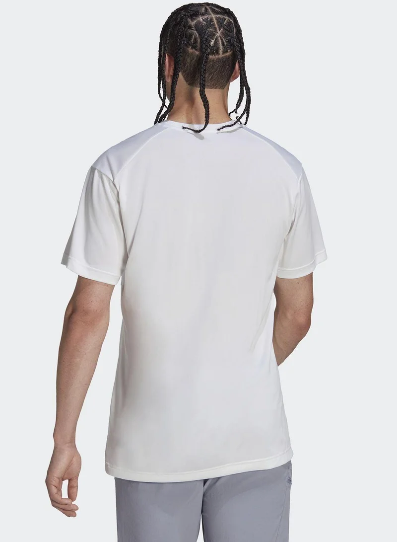 Adidas Mt Tee White Hiking T-Shirts For Men Xs