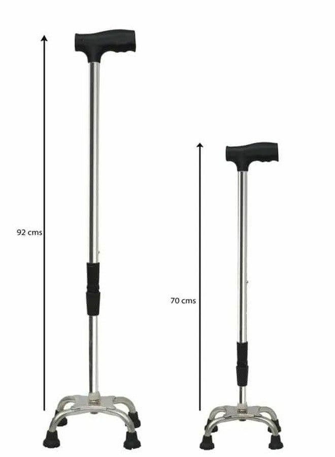 SR BIOTECH SRBIOTECH Height Adjustable Four Leg Walking Stick,Old Age Stick for Men & Women | Walk Stick for Old People | Walking Sticks with Enhanced Stability | Customizable Comfort(SS) - Image 2