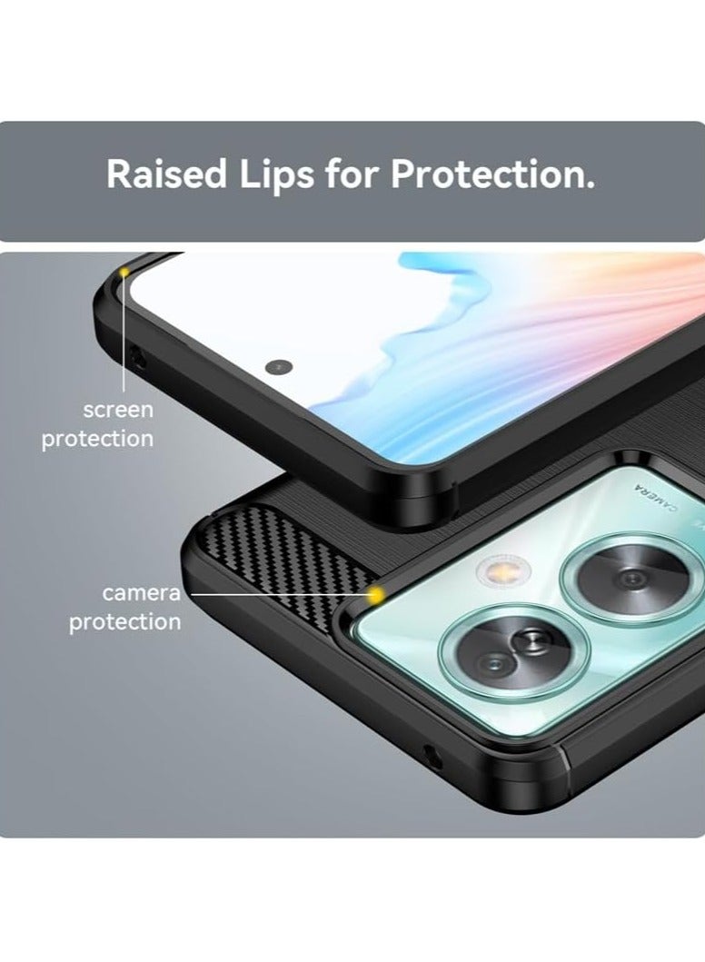 general Case Compatible with Oppo A79 5G, Soft TPU Carbon Fiber Texture Anti-Scratch Shockproof Phone Case Ultra Slim Anti-Drop Rugged Bumper Cover for Oppo A79 5G - Image 4