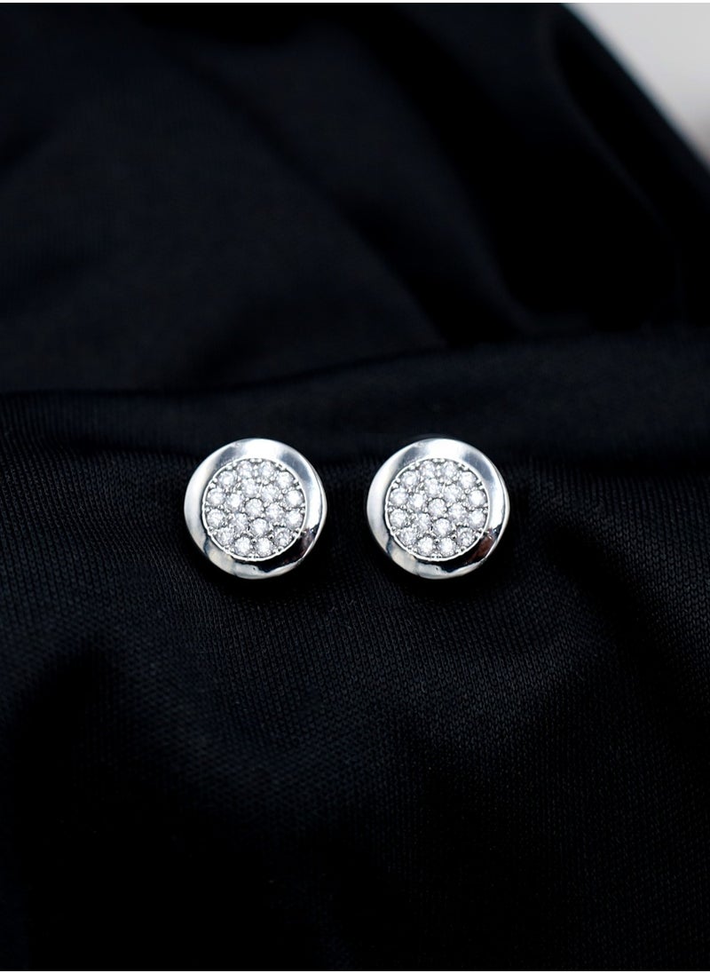 mjuhurat Elegant Round Diamond Stud Earrings  - Image 1