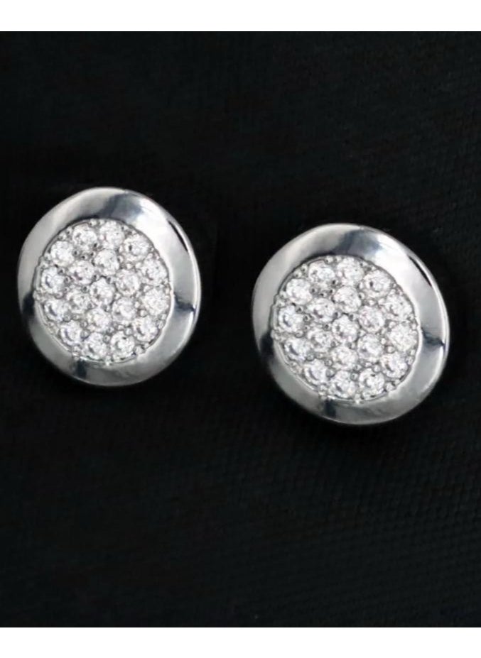 mjuhurat Elegant Round Diamond Stud Earrings  - Image 2