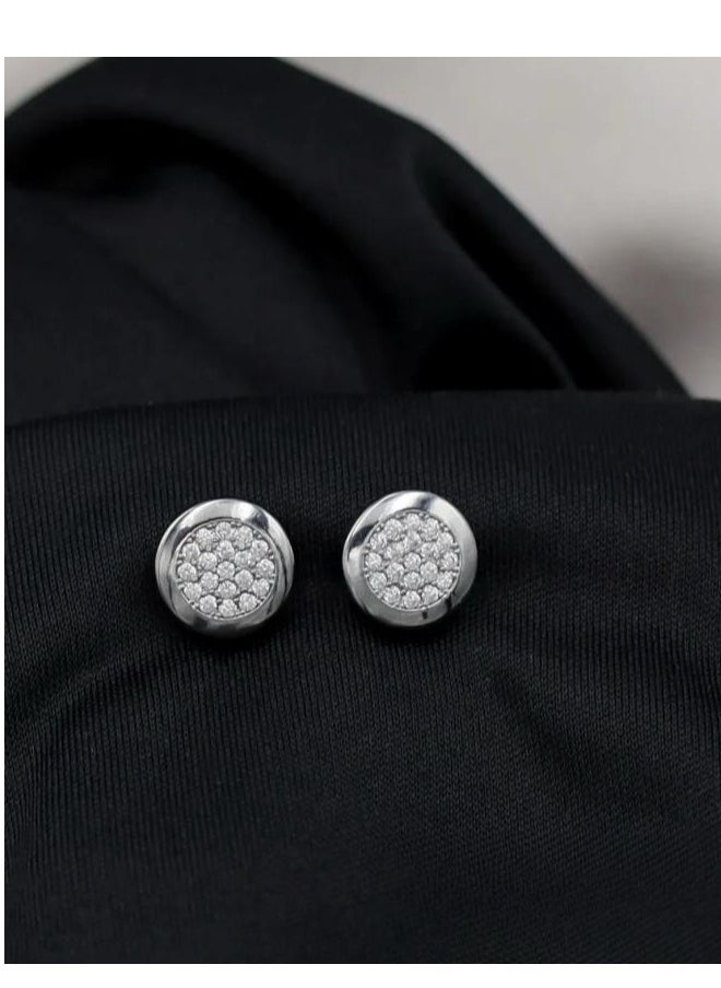 mjuhurat Elegant Round Diamond Stud Earrings  - Image 3