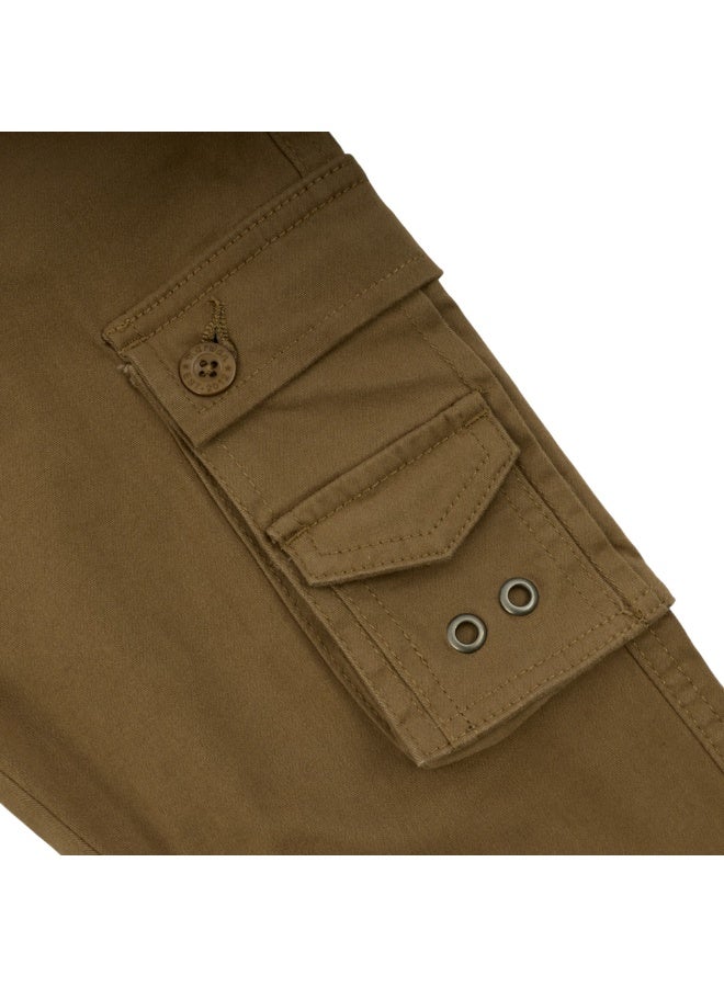 MARWAN Boys Twill Cargo Long Pants with Adjustable Waist Belt, Multi-Pocket Design - Image 4