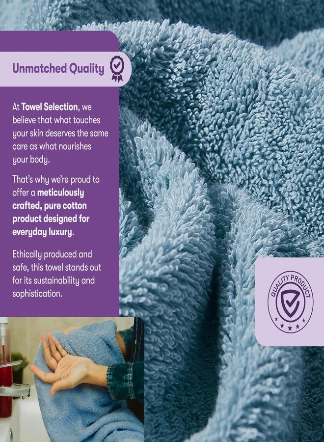 TowelSelections Soft and Absorbent Towels Cotton for Bathroom Hotel Shower Spa Gym, Bath Towel, Hand Towel, 2 Washcloth, 4 Piece Set Allure Blue - Image 4