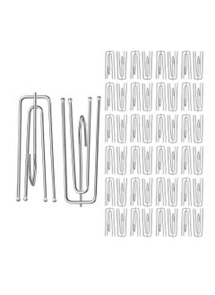 LuxHome Stainless Steel 4-Prong Pinch Pleat Curtain Hooks – Durable Short Hooks for Drapes, Window Treatments, and Pinch Pleat Curtains – Rust-Resistant Design (Pack of 50)  - Image 1