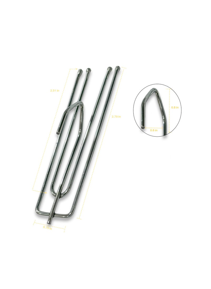 LuxHome Stainless Steel 4-Prong Pinch Pleat Curtain Hooks – Durable Short Hooks for Drapes, Window Treatments, and Pinch Pleat Curtains – Rust-Resistant Design (Pack of 50) - Image 3
