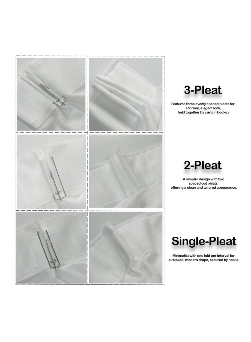 LuxHome Stainless Steel 4-Prong Pinch Pleat Curtain Hooks – Durable Short Hooks for Drapes, Window Treatments, and Pinch Pleat Curtains – Rust-Resistant Design (Pack of 50) - Image 4