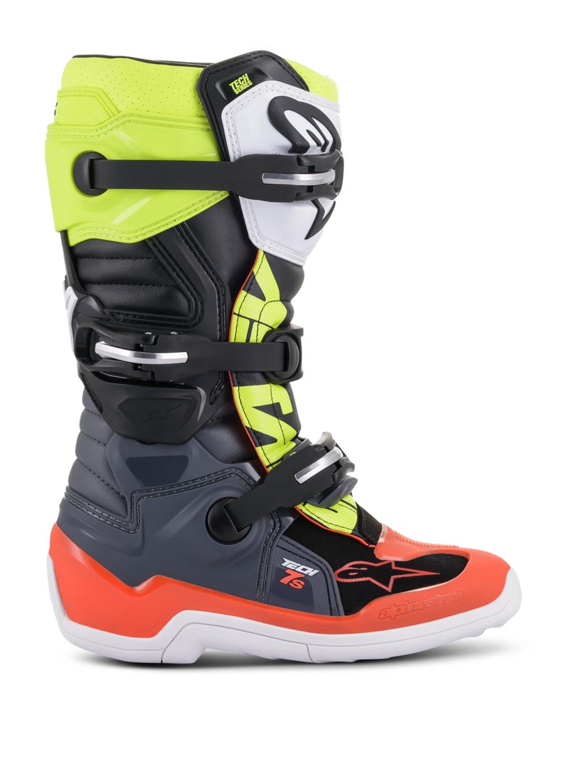 Alpinestars 201501790586 Youth Tech 7S Motocross Boot Dark GrayRedYellow 6