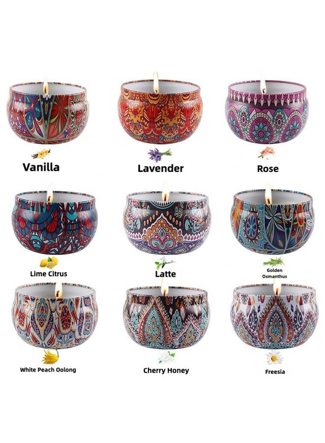 Romantic Dried Flower Scented Candle Gift Set – 9-Pack Soy Wax Candles with 9 Fragrances – Ideal for Christmas, Birthday, Wedding Gifts - Image 4