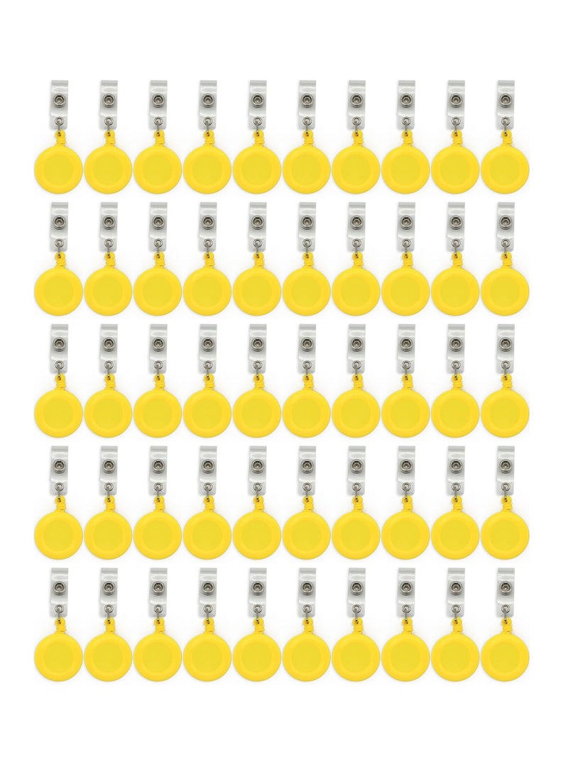 50-Piece Badge Reel for ID Cards Yellow