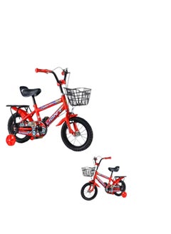 Star Kids 12 Inch Kids Bike with Training Wheels and Basket for Boys and Girls - Red 