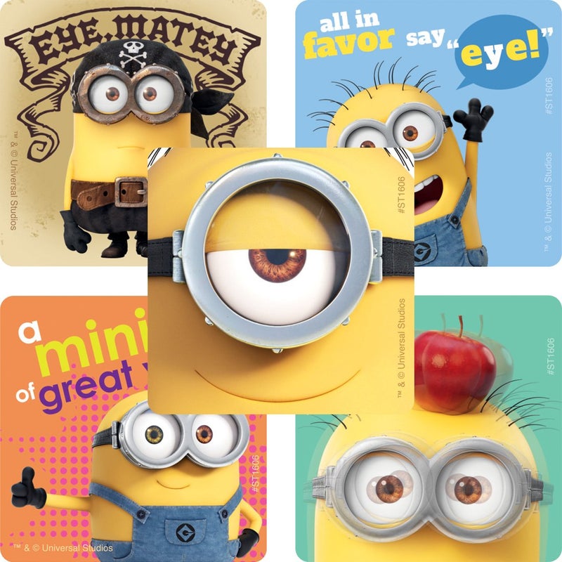 SmileMakers Minions Eyecare Stickers Prizes and Giveaways 100 per Pack - Image 2