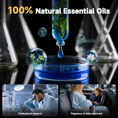 toretark Smart Car Air Freshener with Star Light & 50ml Diffusers Oil Refills, Auto On/Off Aroma Diffuser, 3 Adjustable Mist Modes Rechargeable Aromatizante para Carro - Car Diffuser（Cologne） - Image 5
