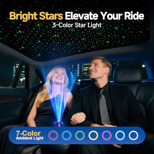 toretark Smart Car Air Freshener with Star Light & 50ml Diffusers Oil Refills, Auto On/Off Aroma Diffuser, 3 Adjustable Mist Modes Rechargeable Aromatizante para Carro - Car Diffuser（Cologne） - Image 3