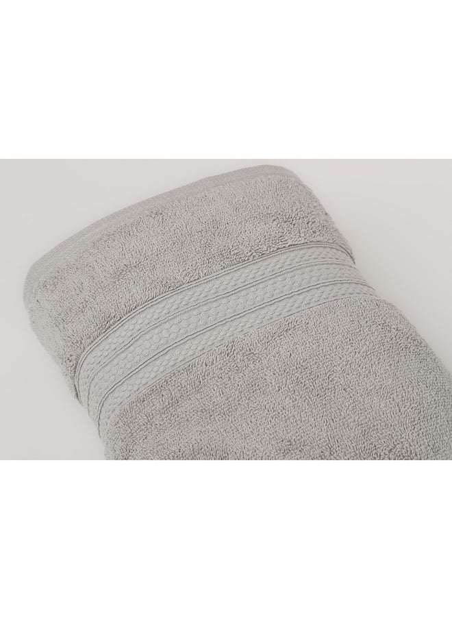 White Rose 4 Piece Bathroom Towel Set -HARMONY - 650 GSM - 100% Cotton Terry - 2 Bath Towel 70X140 cm & 2 Hand Towel 50x90 cm-Premium Touch-Quick Dry - Super Absorbent-Silver  - Image 5