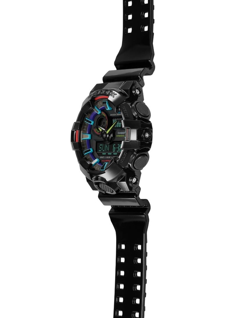 كاسيو ساعة كاسيو جي-شوك GA-700RGB-1ADR الرقمية للرجال بعرض تناظري - أسود - Image 3