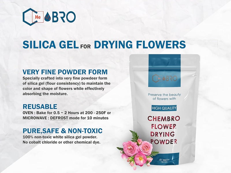 ChemBro ChemBro Flower Drying Powder for Dry Flowers Potpourri Resin Art and Home Decor Made with Reusable Colour indicating Silica Gel Powder 750 Gm Pack of 1  - Image 5