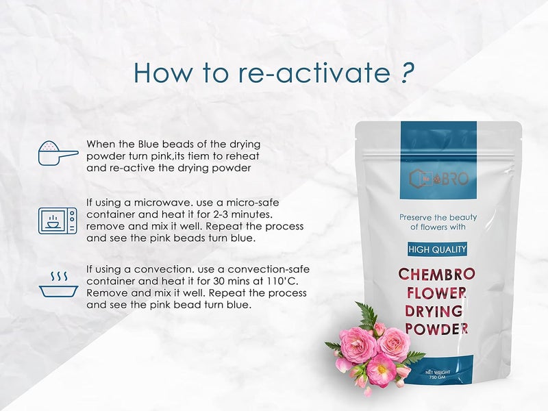 ChemBro ChemBro Flower Drying Powder for Dry Flowers Potpourri Resin Art and Home Decor Made with Reusable Colour indicating Silica Gel Powder 750 Gm Pack of 1  - Image 3