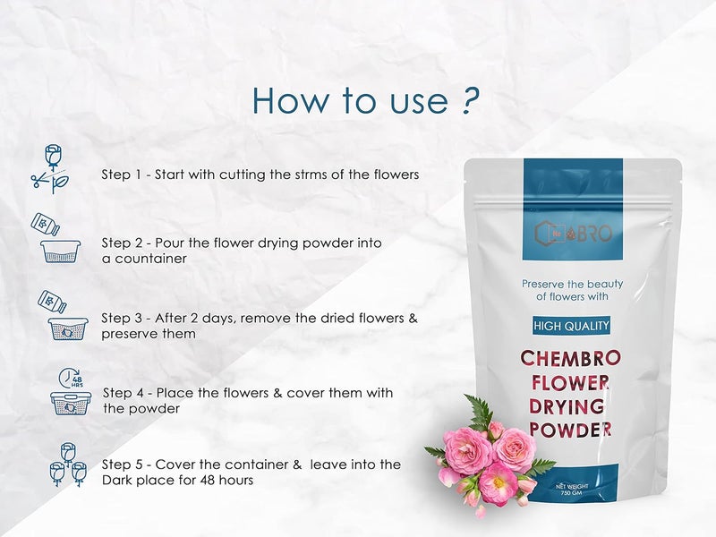 ChemBro ChemBro Flower Drying Powder for Dry Flowers Potpourri Resin Art and Home Decor Made with Reusable Colour indicating Silica Gel Powder 750 Gm Pack of 1  - Image 2