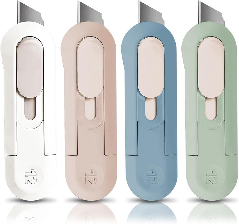 OneNine Box Cutter, 4pcs Letter Opener, Mini Utility Knife Precise Cutting for Paper, Package, Envelope, Mail, Arts Craft Use for Home, School, Office - Image 1