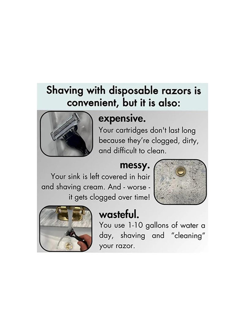 Razor Rinser, Manual Push-Type Razor Rinser, Clean Your Razor Efficiently, Razor Cleans No Electricity Required, Say Goodbye to Clogged Razors Compatible Any Cartridge Razor Shaver (2pcs)