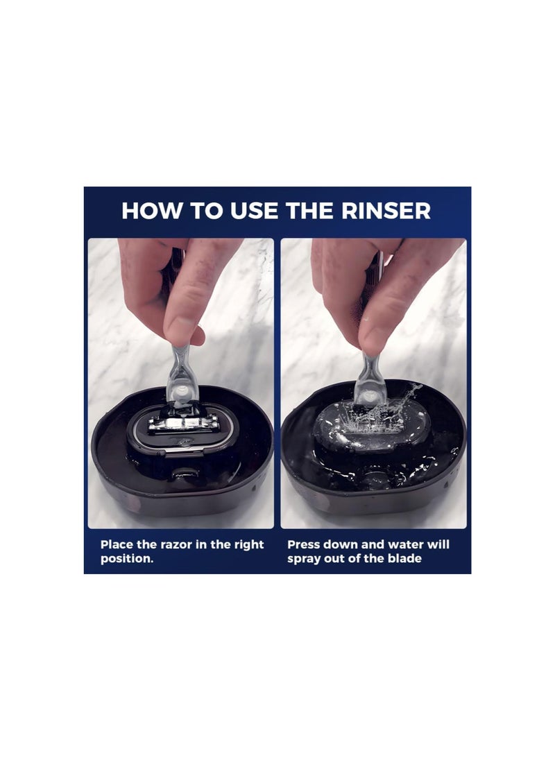 Razor Rinser, Manual Push-Type Razor Rinser, Clean Your Razor Efficiently, Razor Cleans No Electricity Required, Say Goodbye to Clogged Razors Compatible Any Cartridge Razor Shaver (2pcs)