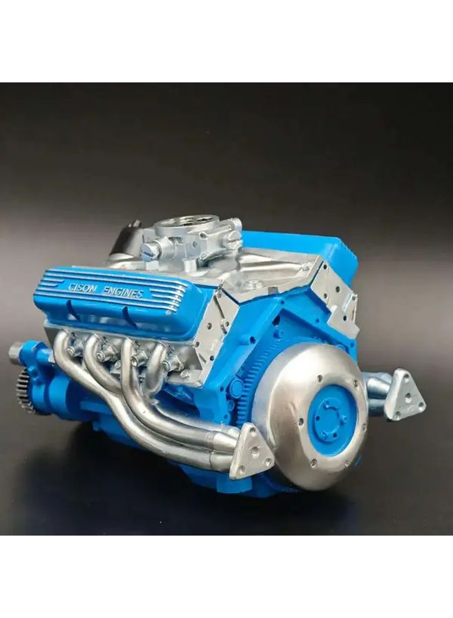 طقم نموذج محرك سيارة V8 أزرق مع مكابس متحركة، مشروع تعليمي STEM للكبار - Image 1