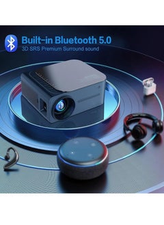 Mi VAZA Portable Projector, 1080p 8k Video HD Smart Projector, USB Mini Outdoor Movie Projector, Led Video Smart Home Theater Projectors For Home Office, (1pc, Black 4)  - Image 5