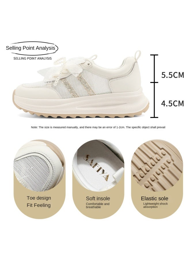 SAFIYA Saturday's Spring/autumn 2025 Breathable Mesh Trainer Shoes, Casual Sports Shoes, Versatile Chunky Sole White Sneakers For Women - Image 5
