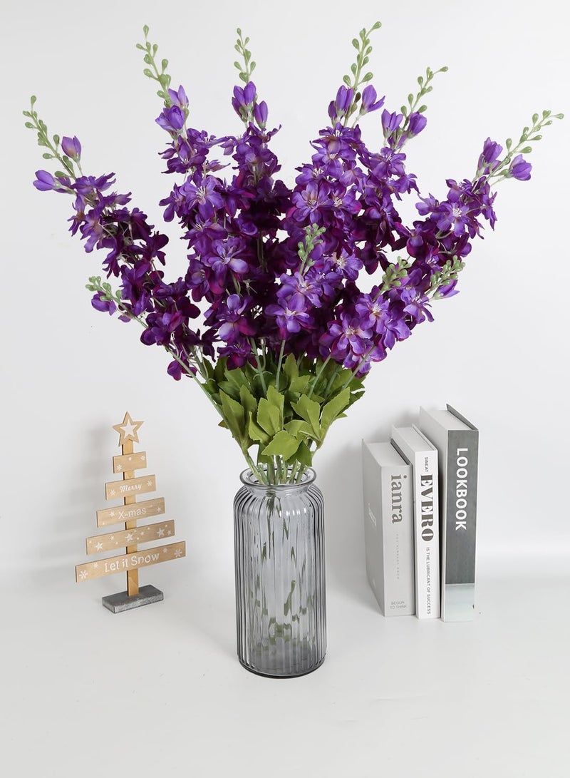 Insunsix 6Pcs Purple Delphinium Artificial Flowers 33"" Long Stem Larkspur Silk Flowers For Tall Vase  Wedding Centerpieces  Home Decor Indoor - Image 3