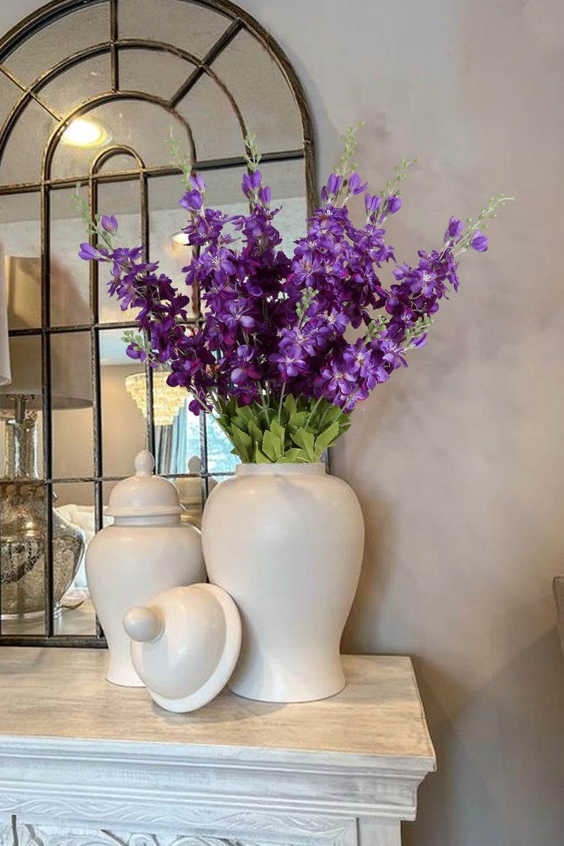 Insunsix 6Pcs Purple Delphinium Artificial Flowers 33"" Long Stem Larkspur Silk Flowers For Tall Vase  Wedding Centerpieces  Home Decor Indoor - Image 4