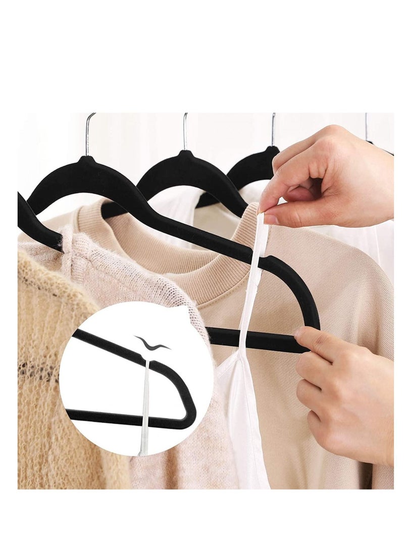 TYCOM Non-Slip Velvet Hangers - Suit Hangers (30 Pack) Ultra Thin Space Saving 360 Degree Swivel Hook Clothes Hangers Hold Up-to 10 Lbs for Coats Jackets, Pants  Dress Clothe- 30p Black  - Image 5
