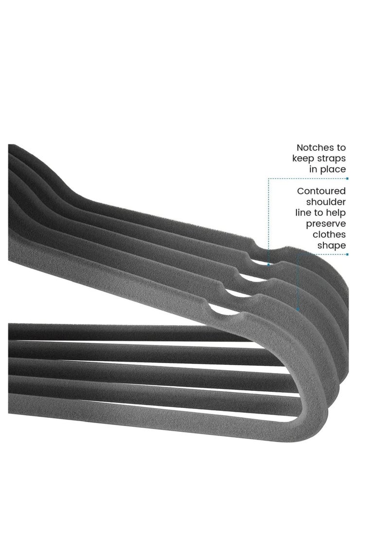 TYCOM Non-Slip Velvet Hangers - Suit Hangers (30 Pack) Ultra Thin Space Saving 360 Degree Swivel Hook Clothes Hangers Hold Up-to 10 Lbs for Coats Jackets, Pants  Dress Clothe- 30p Black  - Image 4
