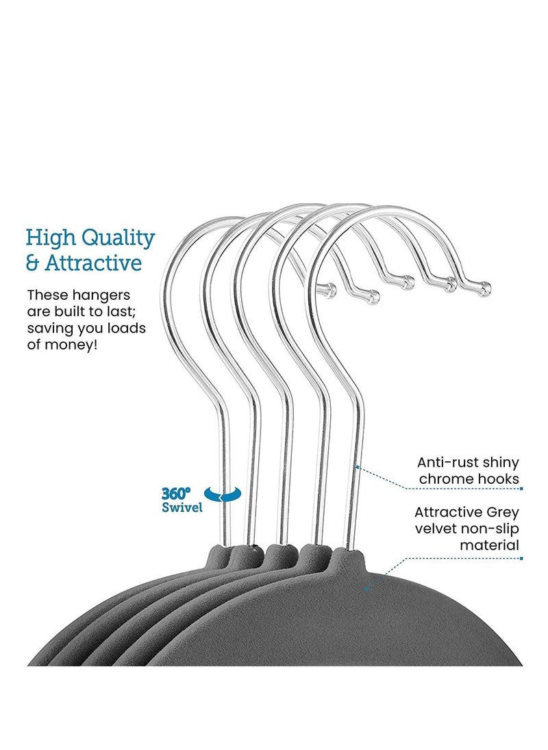 TYCOM Non-Slip Velvet Hangers - Suit Hangers (30 Pack) Ultra Thin Space Saving 360 Degree Swivel Hook Clothes Hangers Hold Up-to 10 Lbs for Coats Jackets, Pants  Dress Clothe- 30p Black  - Image 2