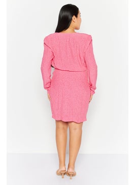 Mohito Women Allover Print Mini Casual Dress, Pink  - Image 4