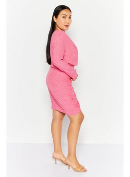Mohito Women Allover Print Mini Casual Dress, Pink  - Image 3