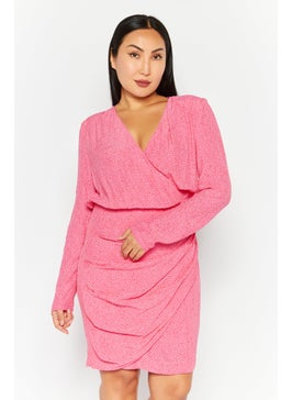 Mohito Women Allover Print Mini Casual Dress, Pink  - Image 1