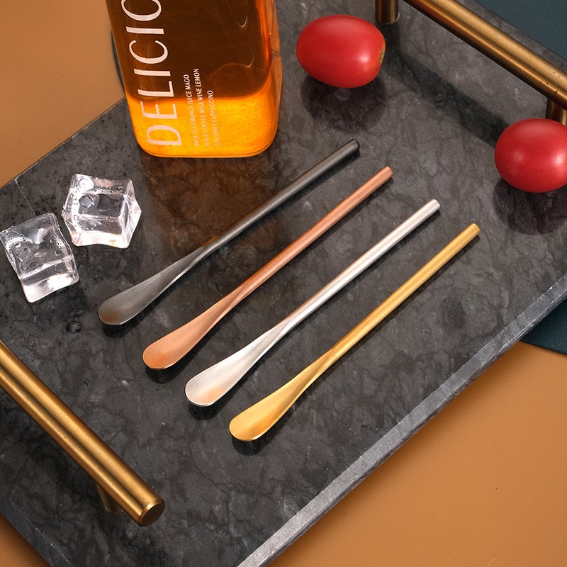 Japanese-Style 304 Stainless Steel Long Handle Fruit Fork Coffee Mixing Spoon Small Spoon Dessert Ice Spoon Spoon Stir Stick - Image 4