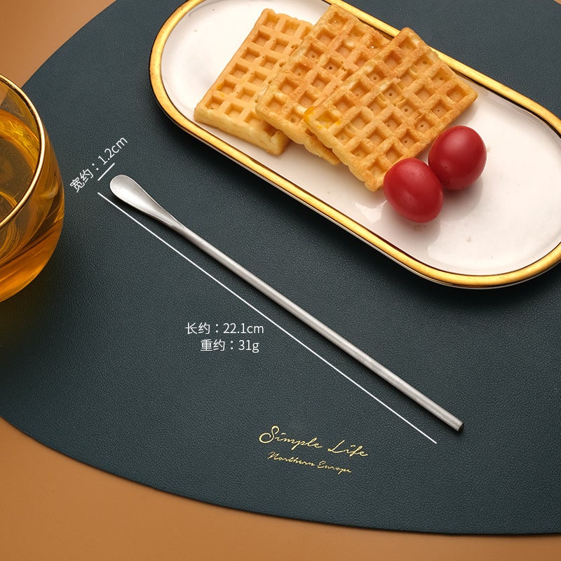 Japanese-Style 304 Stainless Steel Long Handle Fruit Fork Coffee Mixing Spoon Small Spoon Dessert Ice Spoon Spoon Stir Stick - Image 1