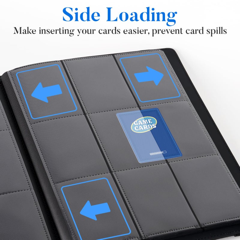 Fabmaker Premium 9 Pocket Card Binder for 540 Cards, Fabmaker PU Cover Trading Card Binder, Sturdy Card Collection Album, Sleek Card Holder Folders for Game Cards & Sports Cards, Dark Green - Image 5